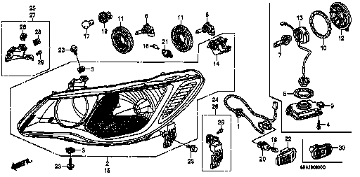 Honda Civic FD6 Sağ Ön Far OEM